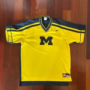 Nike Yellow & Navy Michigan 'M' Short Sleeve Jersey